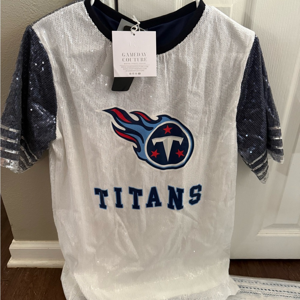 Gameday Couture Titans Sequin Dress - White and Blue